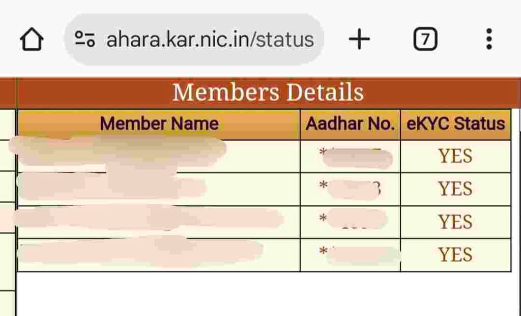 ration card status